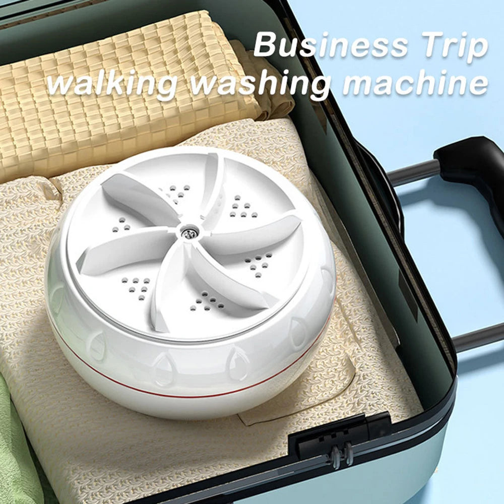 TurboWash Mini 3-in-1 – Portable Ultrasonic Washer for Clothes, Fruits & Utensils 🍏👕✨