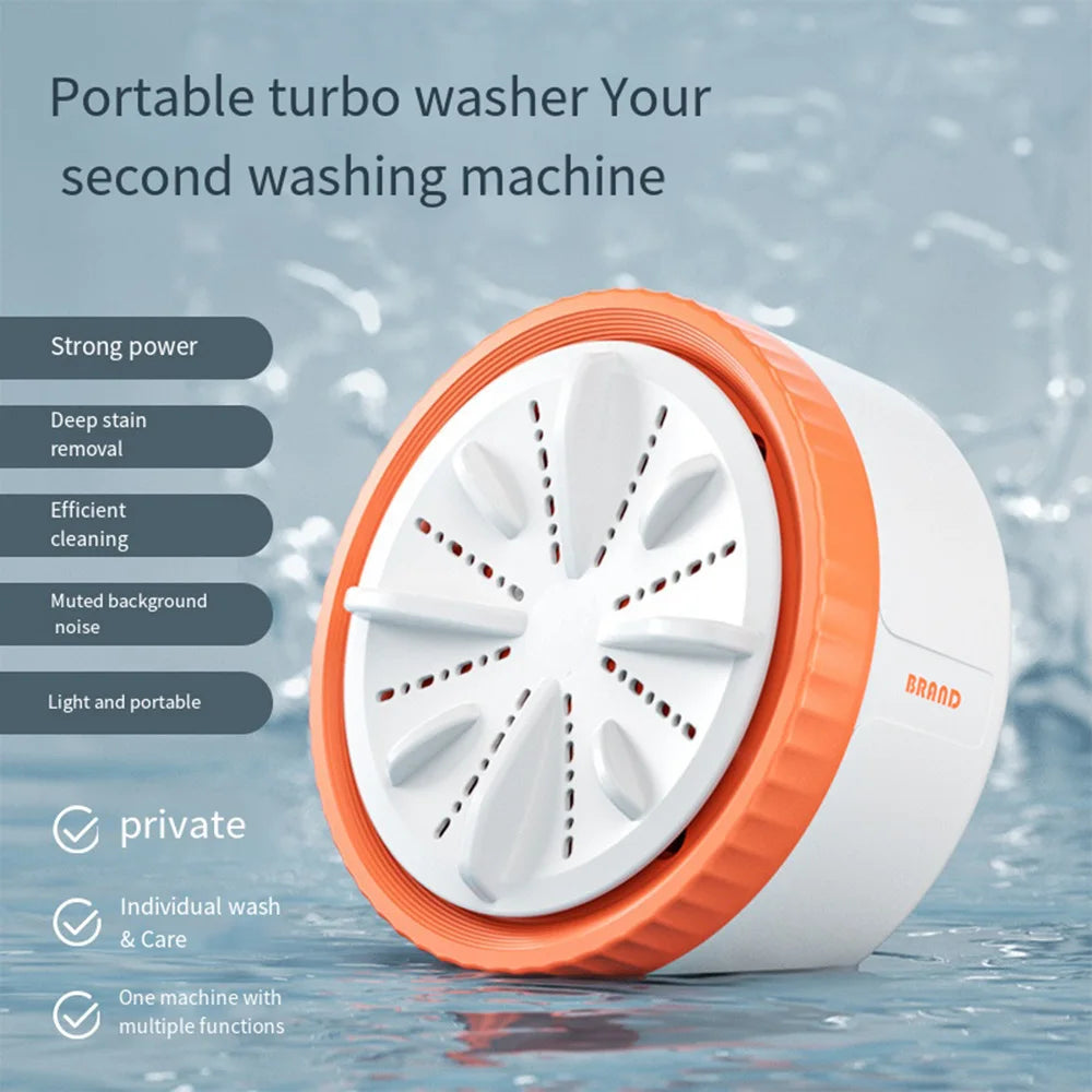 TurboWash Mini 3-in-1 – Portable Ultrasonic Washer for Clothes, Fruits & Utensils 🍏👕✨