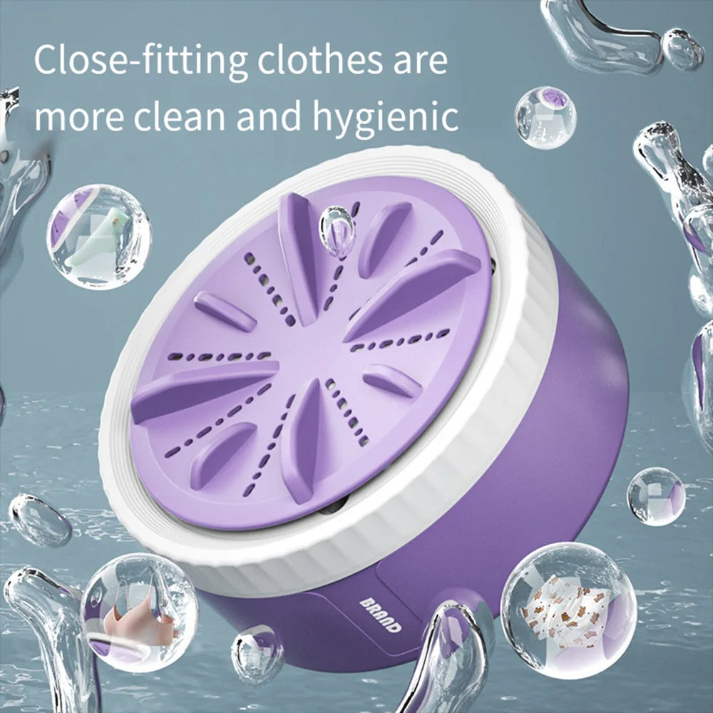 TurboWash Mini 3-in-1 – Portable Ultrasonic Washer for Clothes, Fruits & Utensils 🍏👕✨